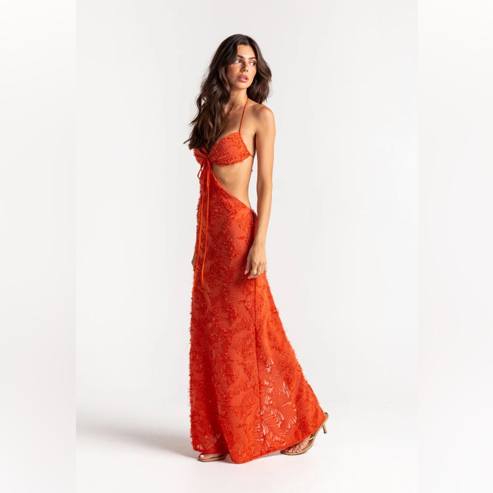 Brand New (NWT) Arcina Ori Kara Dress - Burnt Orange - Picture 6 of 13